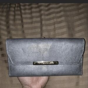 Bosca Gray Textured Clutch